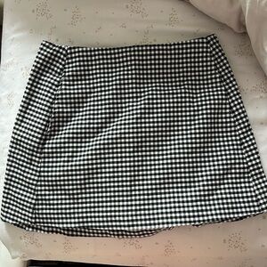 Gingham Black and White Skirt